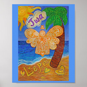 Poster Ange créole des Caraïbes Peinture Art Imprimer Aff