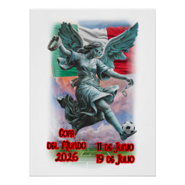 Poster Ange de l'Indépendance jouant au Football sur un