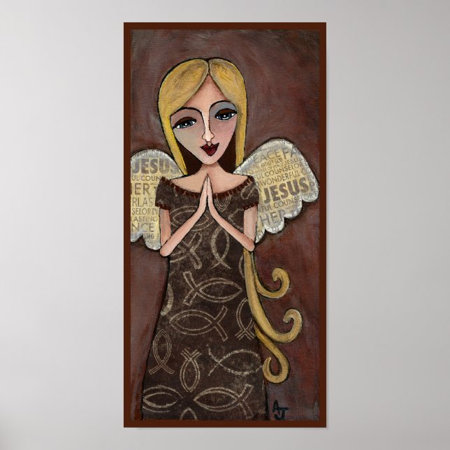 Poster ANGE DE PRIÈRE avec ailes de collage Jésus - impri (Devant)