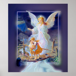 Poster Ange Gardien, Enfants et Pont (Exclusif)