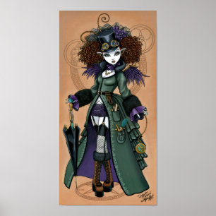 Poster Ange victorien de voyageur de temps de Steampunk