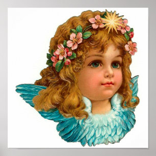 Poster Ange victorien Vintage Floral Pâques