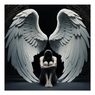 Poster Angel avec de grandes ailes