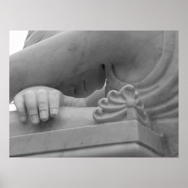 Poster "Angel de deuil" en noir et blanc (Devant)