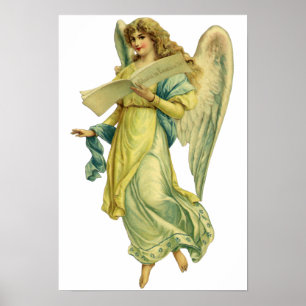 Poster Angel de Noël victorien, Gloria in Excelsis Deo