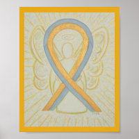 Poster Angel Gris et Gold Sensibilisation