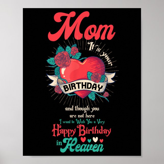 Poster Angel Maman Joyeux Anniversaire Dans Le Ciel Jour  (Devant)