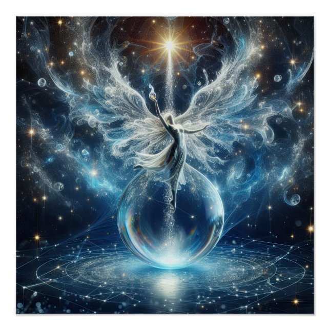 Poster Angel Sur Une Pure Bulle D'Eau Propre Dans Un Lac  (Devant)