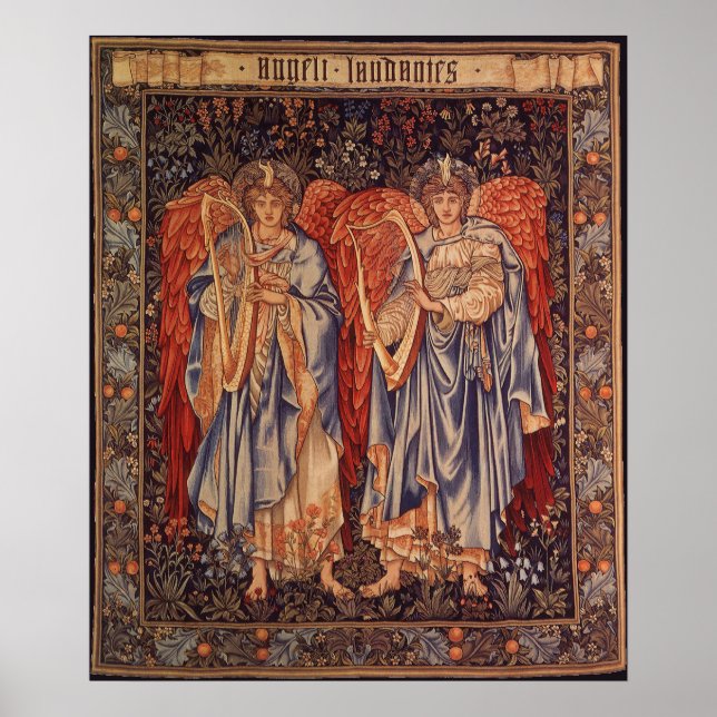 Poster Angeli Laudantes par Sir Edward Coley Burne Jones (Devant)