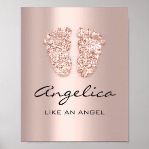 Poster angelica Nom Signification Nouveau bébé pieds Rose