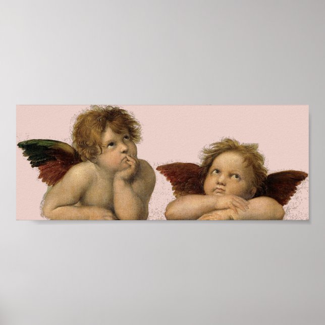Poster Angels anges - Madonna Sixtina - Raphael - Raffael (Devant)