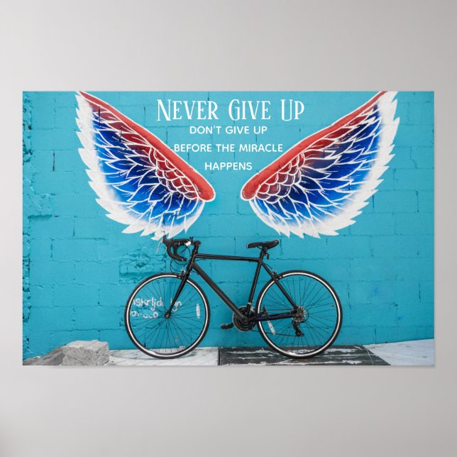 Poster Ange's Ailes Bleu Rouge et blanc Citation Motivati (Devant)