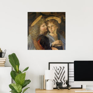 Poster Anges du baptême du Christ de Léonard de Vinci
