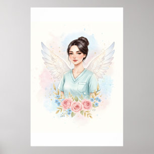Poster Anges en blouse blanche