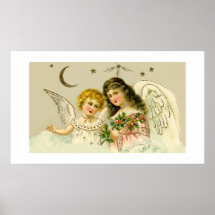 Poster Anges et houx