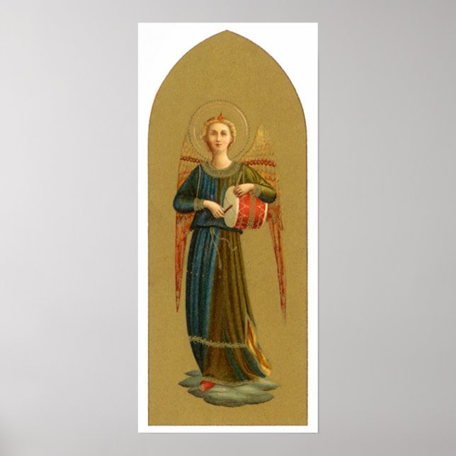 Poster Anges musiciens de Noël, Renaissance Vintage (Devant)