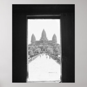 Poster Angkor Cambodia, Angkor Vat Doorway Vue