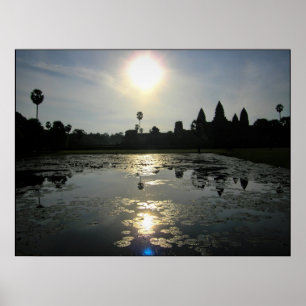 Poster Angkor Wat Cambodia Morning Silhouette Imprimer