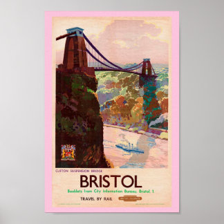Poster Anglais vintage Bristol Travel
