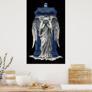 Poster Angle de plaie avec boîte de police bleue 1