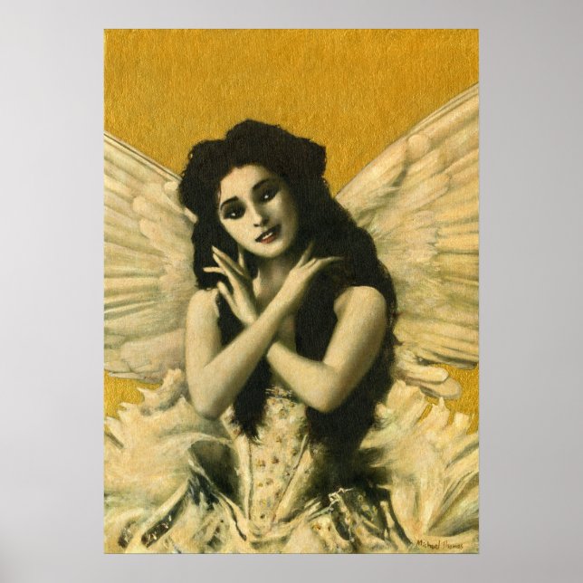 Poster Angle vintage sur l'impression Gold (Devant)