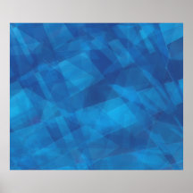 Angles Bleus Abstrait Contemporain Faux Canvas Pri