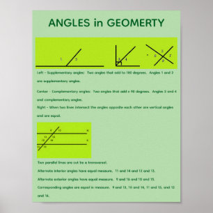 Poster Angles en géométrie