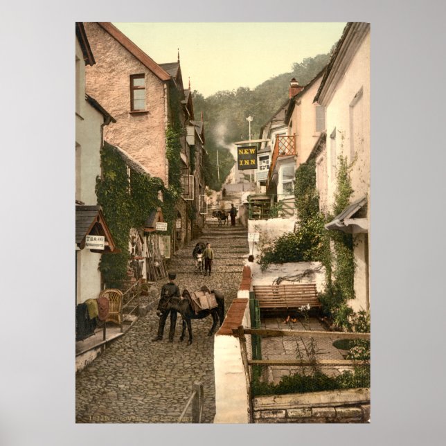Poster Angleterre antique, Clovelly High Street, Devon (Devant)