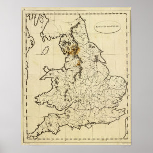 Poster Angleterre, Pays de Galles