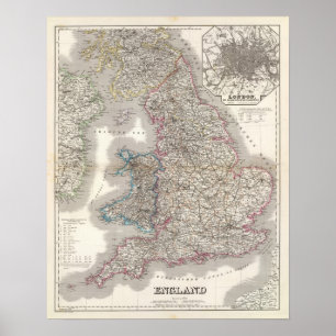 Poster Angleterre, Pays de Galles 2