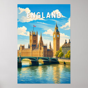 Poster Angleterre Royaume-Uni Illustration Voyage Art