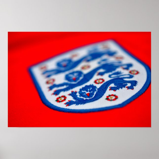 Poster Angleterre Trois Lions Chemise Badge (Devant)