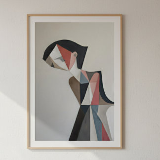 Poster Angular abstract portrait using blush