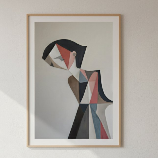 Poster Angular abstract portrait using blush (Créateur téléchargé)
