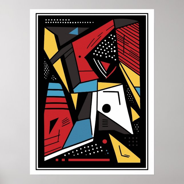 Poster Angular Geometric  Style Abstract  (Devant)