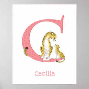 Poster Animal ABC C est pour l'impression guépard