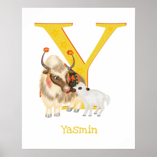 Poster Animal ABC Y est pour l'impression de yak (Devant)