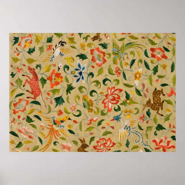 Poster Animal Antique Cheval Oiseau Deer Rabbit (Devant)