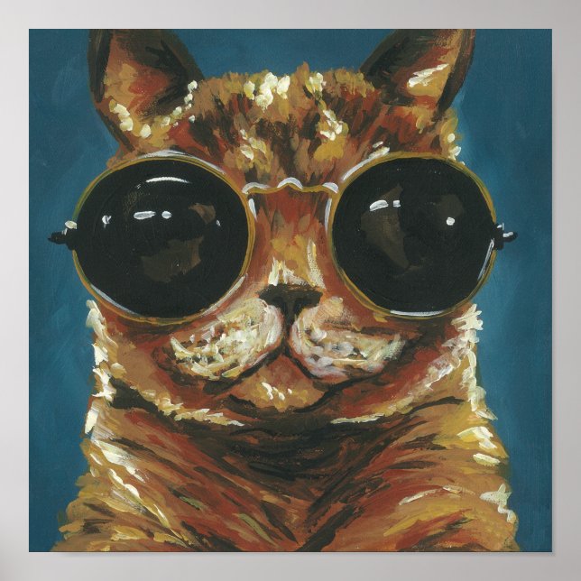Poster Animal Dapper | Kitty dans les lunettes de soleil (Devant)