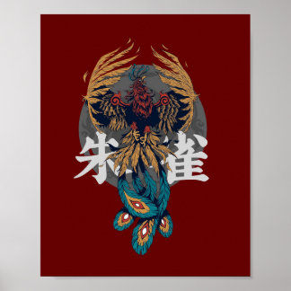 Poster Animal mythique chinois Zhuque Vermilion Bird