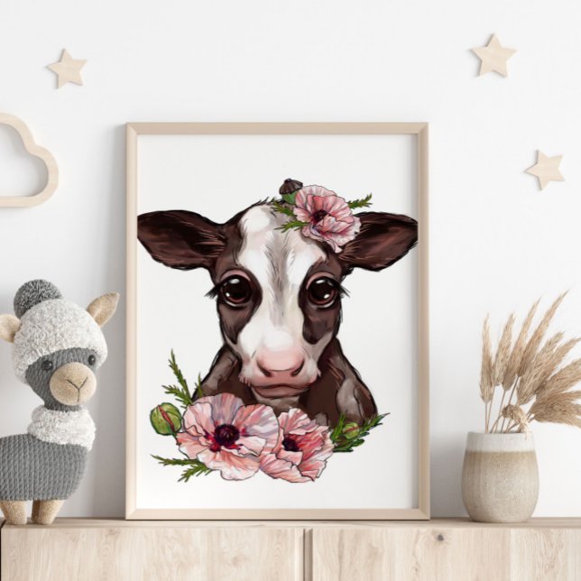 Poster animal Rose de veau bébé | Impression mural (Créateur téléchargé)