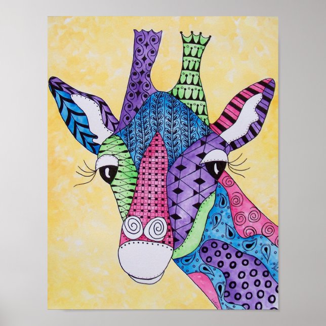 Poster animal Zen Giraffe (Devant)
