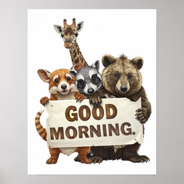 Poster Animals, Good Morning, (Devant)