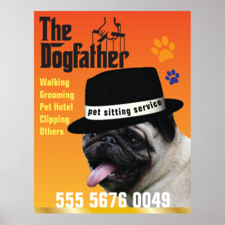 Poster Animaux assis 🐾 Dogfather Chien Walker Fiable