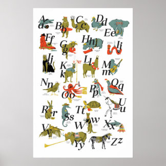 Poster Animaux avec profession Alphabet