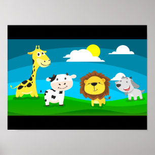 Poster Animaux caricaturaux