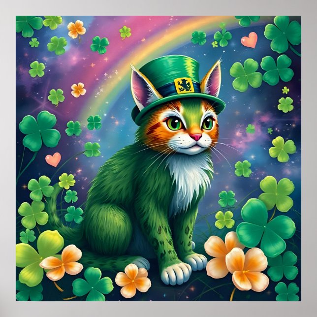Poster Animaux chanceux déguisés - Saint Patrick’s Day Fu (Devant)