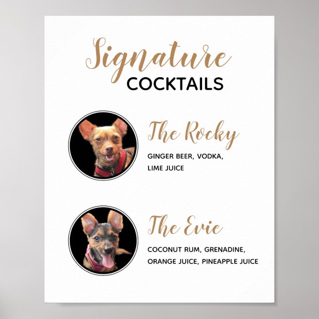 Poster Animaux de compagnie Signature Boissons Mariage Co (Devant)