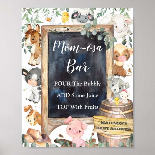 Poster Animaux de ferme Barnyard Vert Maman-osa Bar Signa (Devant)