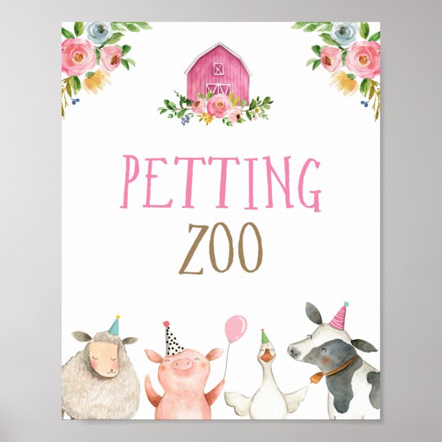 Poster Animaux de ferme de zoo de moustiquaire Fille nymp (Devant)